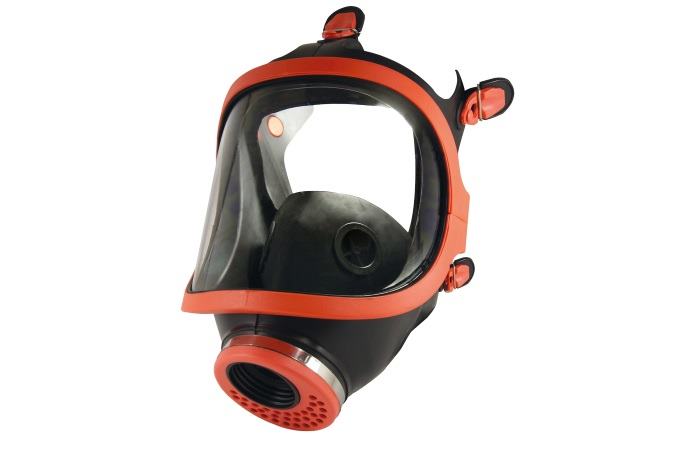 Mascara facial de silicona para gases, vapores y polvo